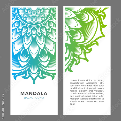Blue Green Mandala Banner Set