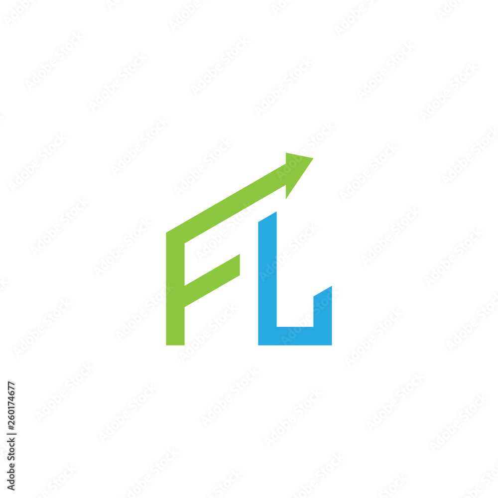 initial letter logo with growing arrows initial letter logo with growing arrows