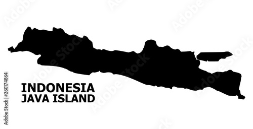 Vector Flat Map of Java Island with Caption