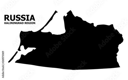 Vector Flat Map of Kaliningrad Region with Caption