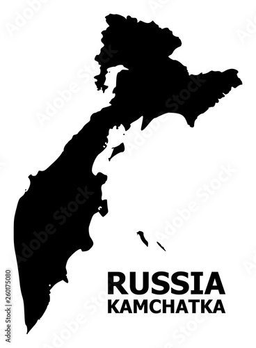 Vector Flat Map of Kamchatka Peninsula with Name
