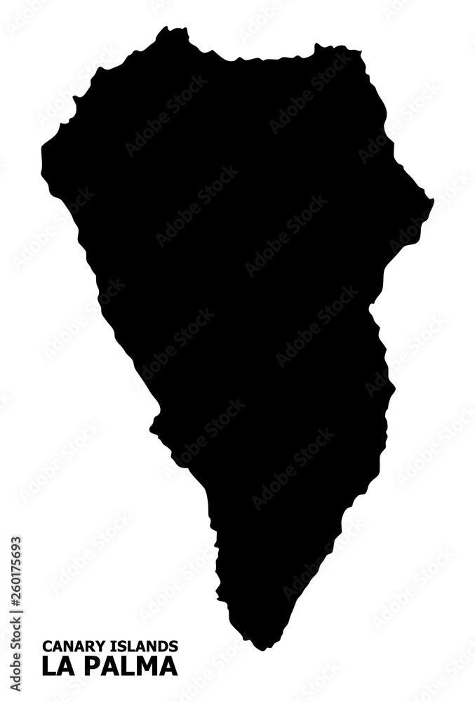 Vector Flat Map of La Palma Island with Name Vector Flat Map of La Palma Island with Name
