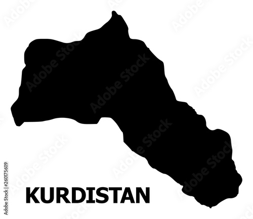 Bild auf Leinwand Vector Flat Map of Kurdistan with Caption