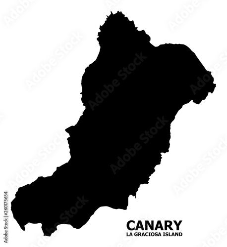 Vector Flat Map of La Graciosa Island with Name