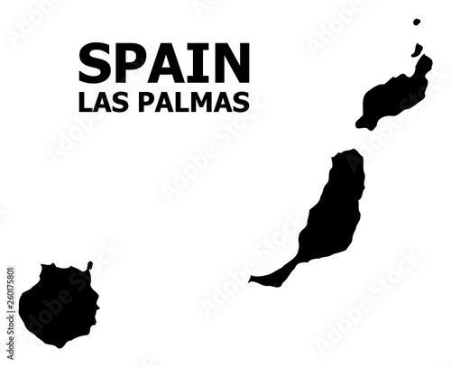 Vector Flat Map of Las Palmas Province with Caption