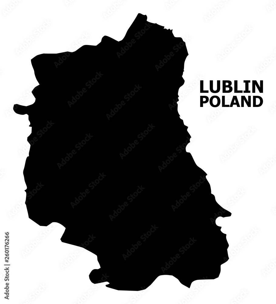Vector Flat Map of Lublin Province with Name
