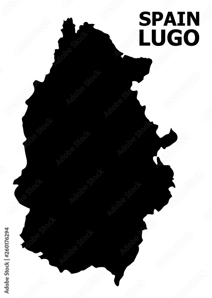 Vector Flat Map of Lugo Province with Caption