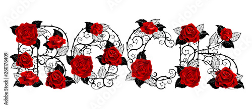 Rock of red roses