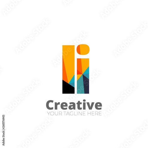 Initial Letter Rounded Design Logo - Vector Elements