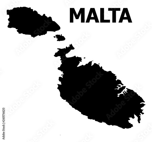 Vector Flat Map of Malta with Caption