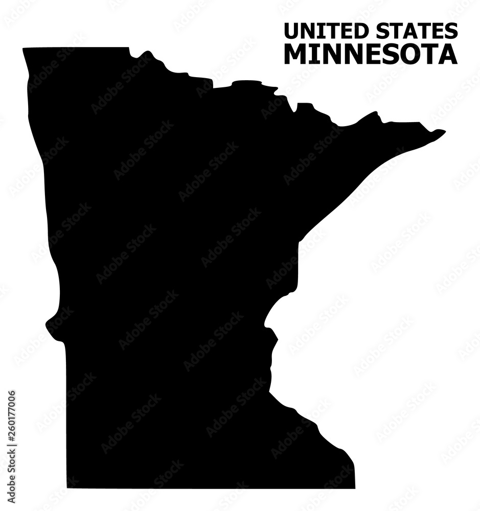 Vector Flat Map of Minnesota State with Caption Vector Flat Map of Minnesota State with Caption
