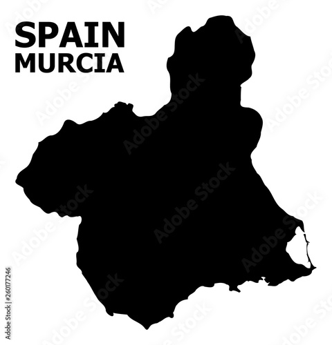 Vector Flat Map of Murcia Province with Caption