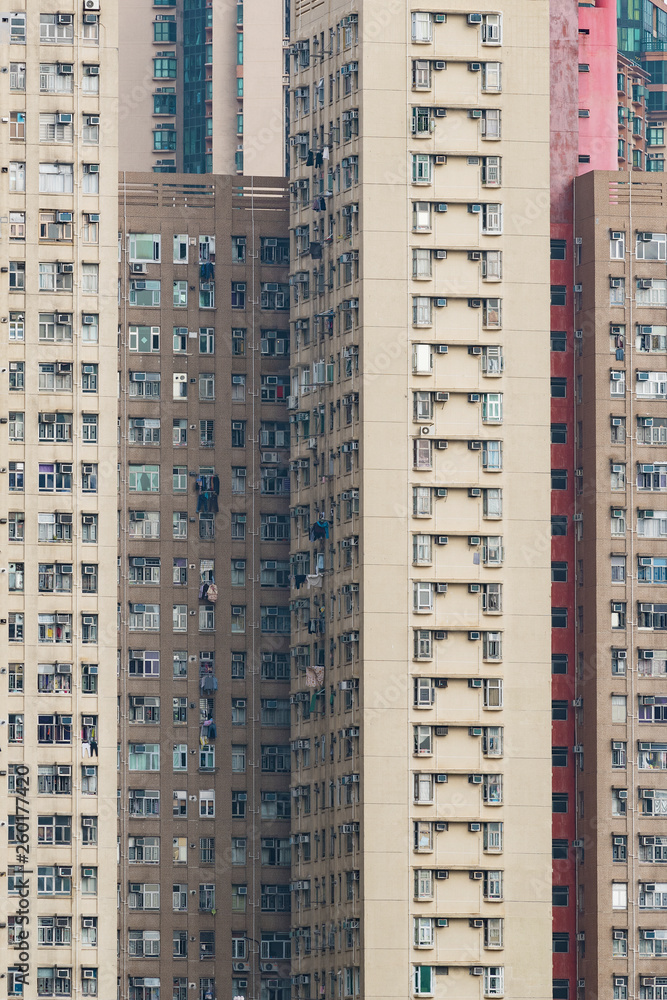 exterior of high rise residential building in Hong Kong city exterior of high rise residential building in Hong Kong city