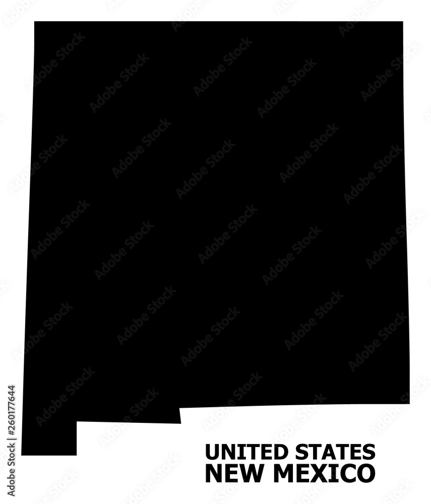 Vector Flat Map of New Mexico State with Name Vector Flat Map of New Mexico State with Name