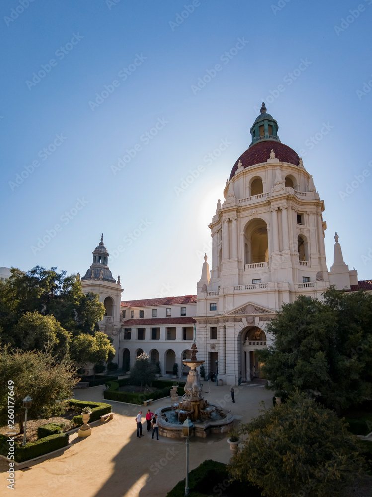 Afternoon view of The beautiful Pasadena City Hall at Los Angeles, California