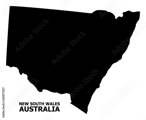 Vector Flat Map of New South Wales with Name