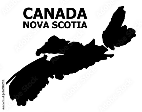 Obraz na plátně Vector Flat Map of Nova Scotia Province with Caption