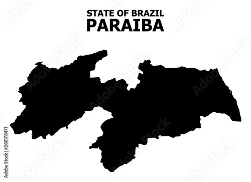 Vector Flat Map of Paraiba State with Caption