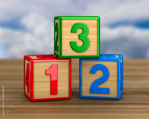 block with number on wooden...