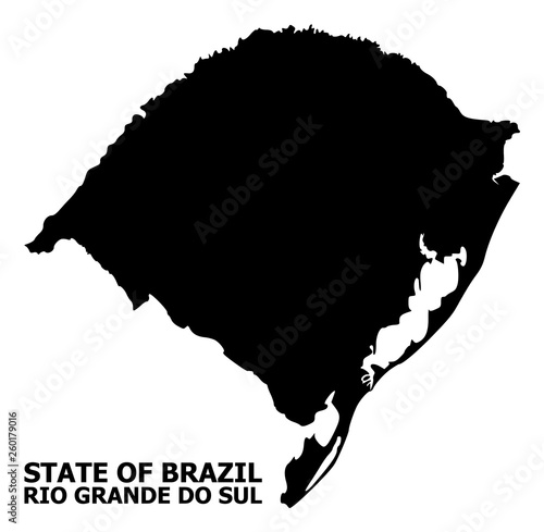 Vector Flat Map of Rio Grande Do Sul State with Caption