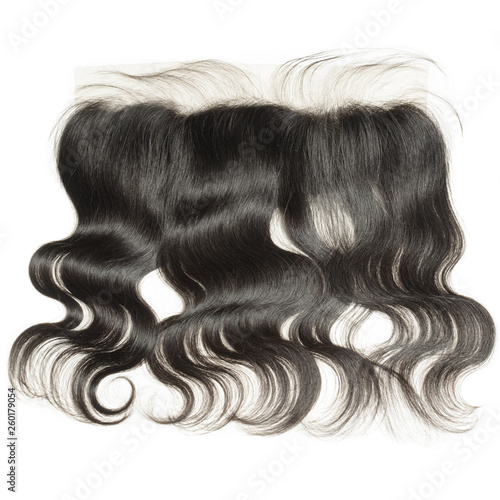 Принти на полотні body wavy black  human hair weaves extensions lace frontal closure