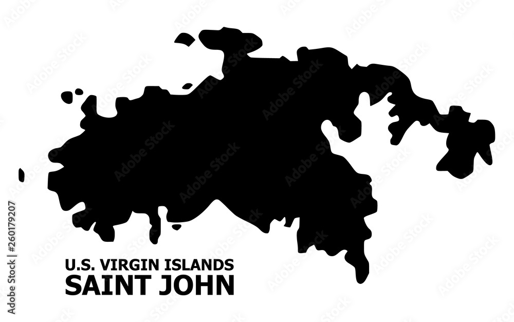 Obraz premium Vector Flat Map of Saint John Island with Caption