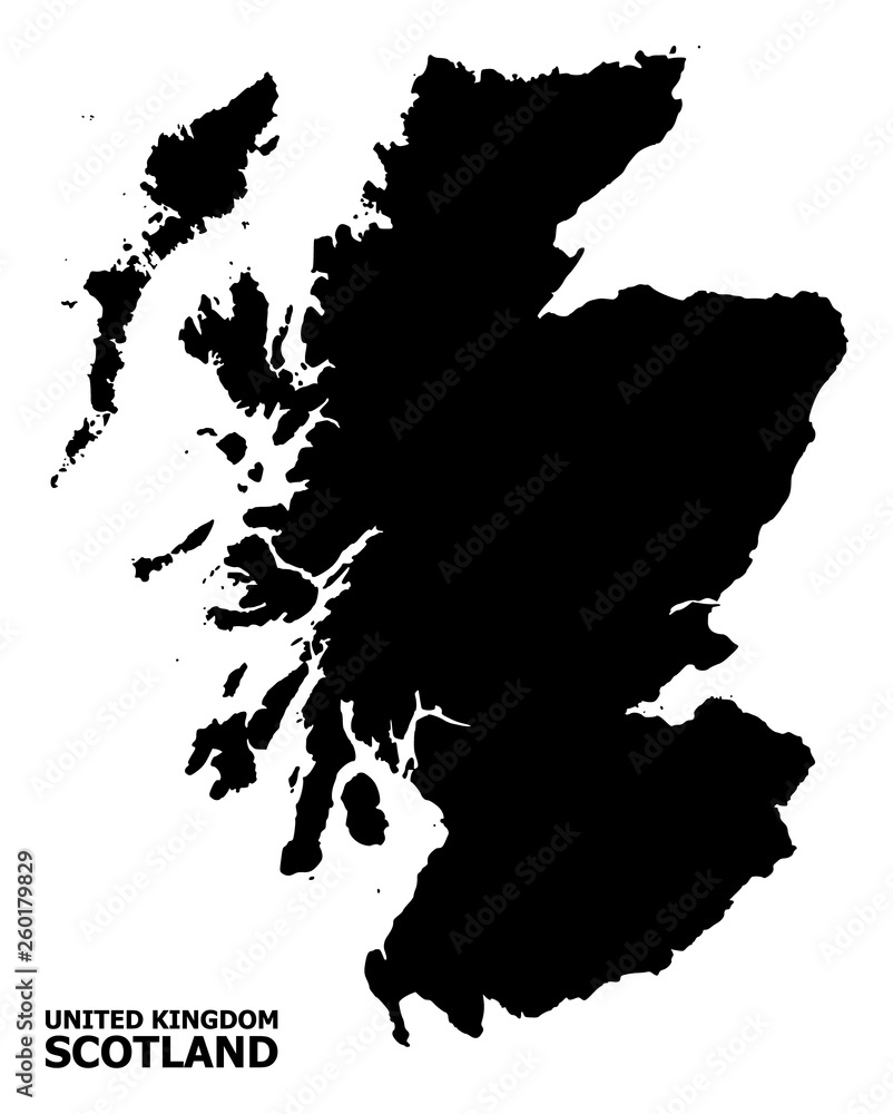 Vector Flat Map of Scotland with Name