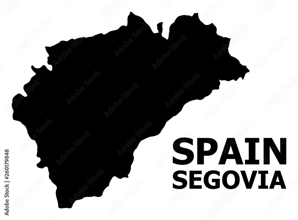 Vector Flat Map of Segovia Province with Name
