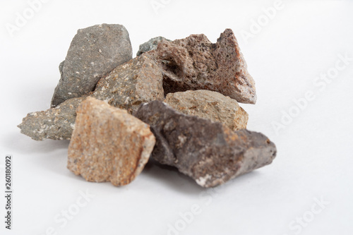 multi color rock isolated on white background