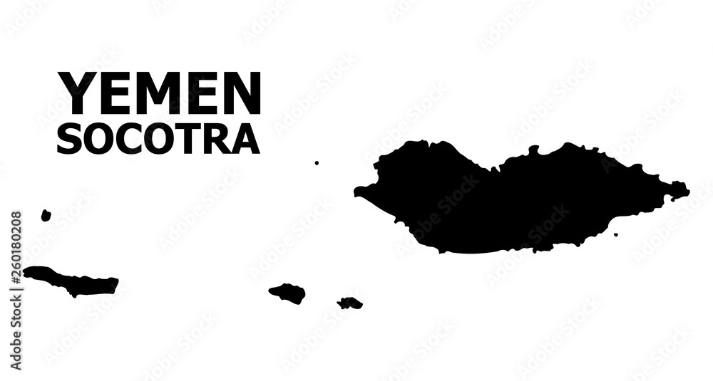 Vector Flat Map of Socotra Archipelago with Name Vector Flat Map of Socotra Archipelago with Name