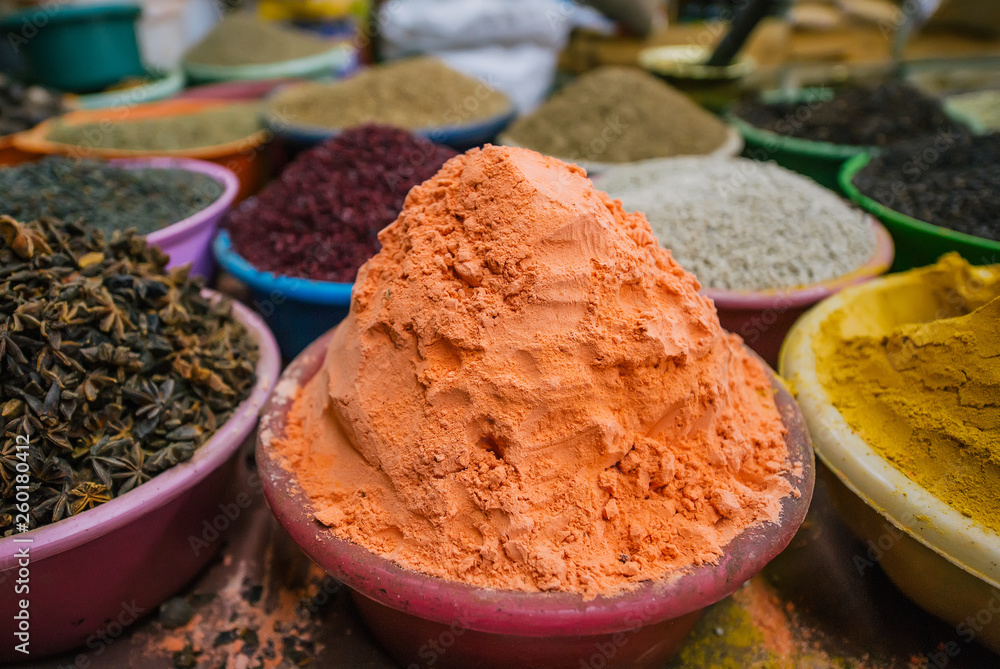 Closeup of different kind of traditional east spices Closeup of different kind of traditional east spices
