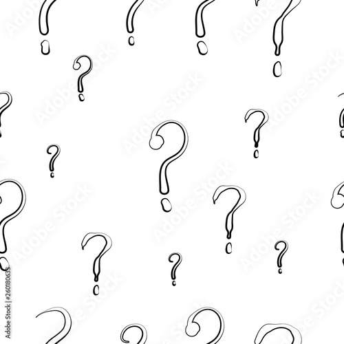 Seamless pattern with hand drawn questions marks doodle vector