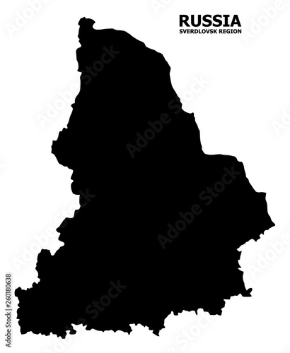 Vector Flat Map of Sverdlovsk Region with Name