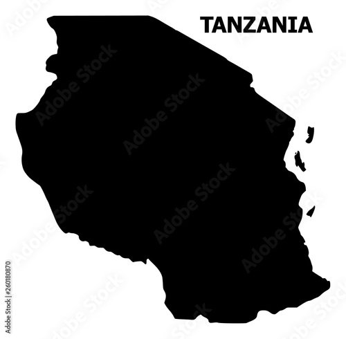 Vector Flat Map of Tanzania with Caption