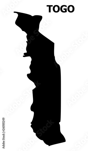 Vector Flat Map of Togo with Name