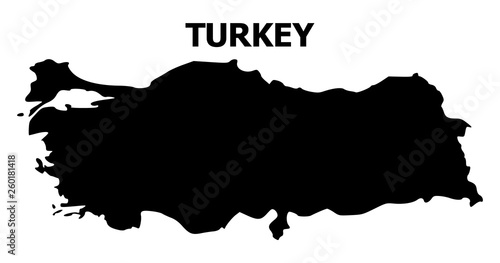 Vector Flat Map of Turkey with Name