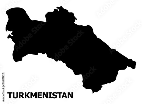 Vector Flat Map of Turkmenistan with Caption