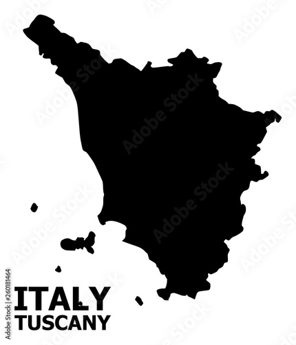 Vector Flat Map of Tuscany Region with Name