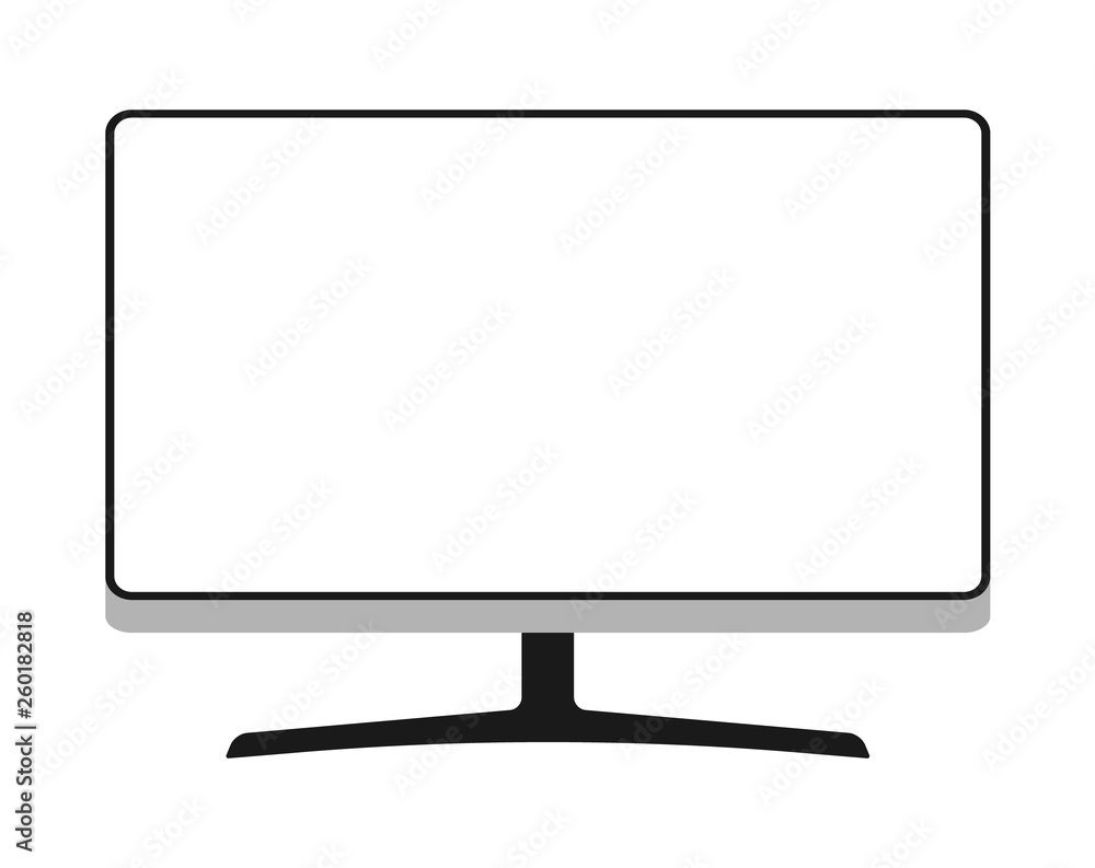 Thin monitor frame vector with blank white screen isolated Thin monitor frame vector with blank white screen isolated