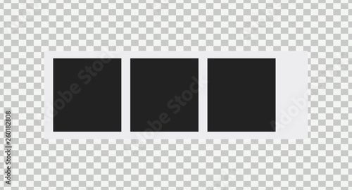Old photo frame isolated on transparent background. Blank frame vector