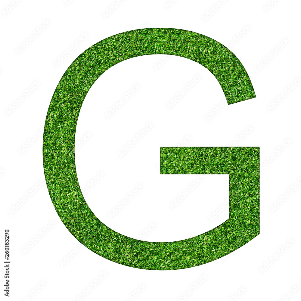 Alphabet letter G made of green grass. Letter isolated on white background Alphabet letter G made of green grass. Letter isolated on white background