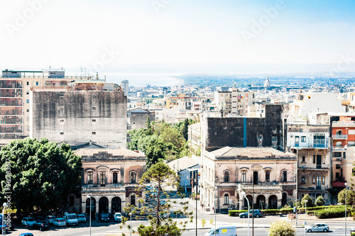 Catania rooftops, aerial cityscape, travel to Sicily, Italy. © Inna