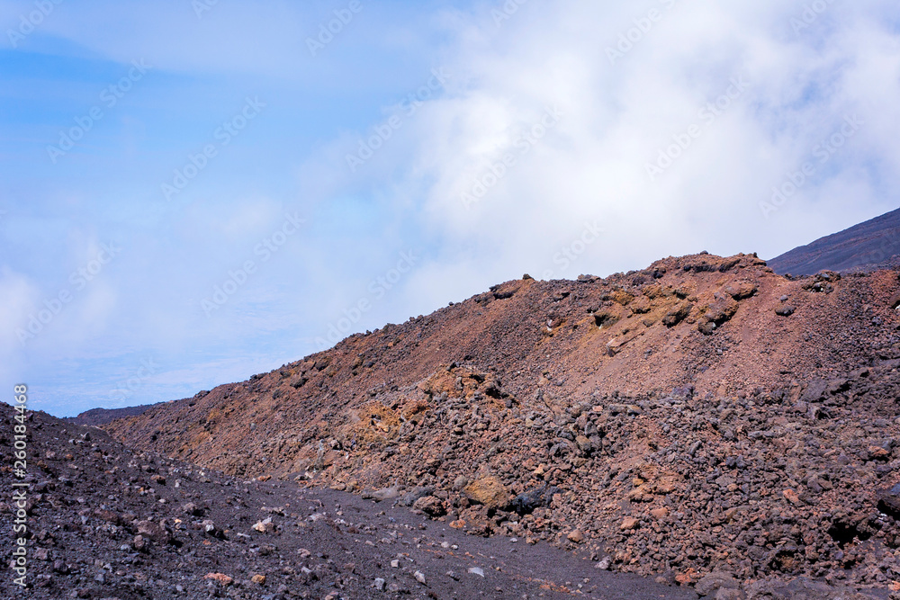 Mount Etna, active volcano on the east coast of Sicily, Italy.