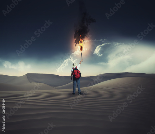 Fototapeta Naklejka Na Ścianę i Meble -  Torch in the desert