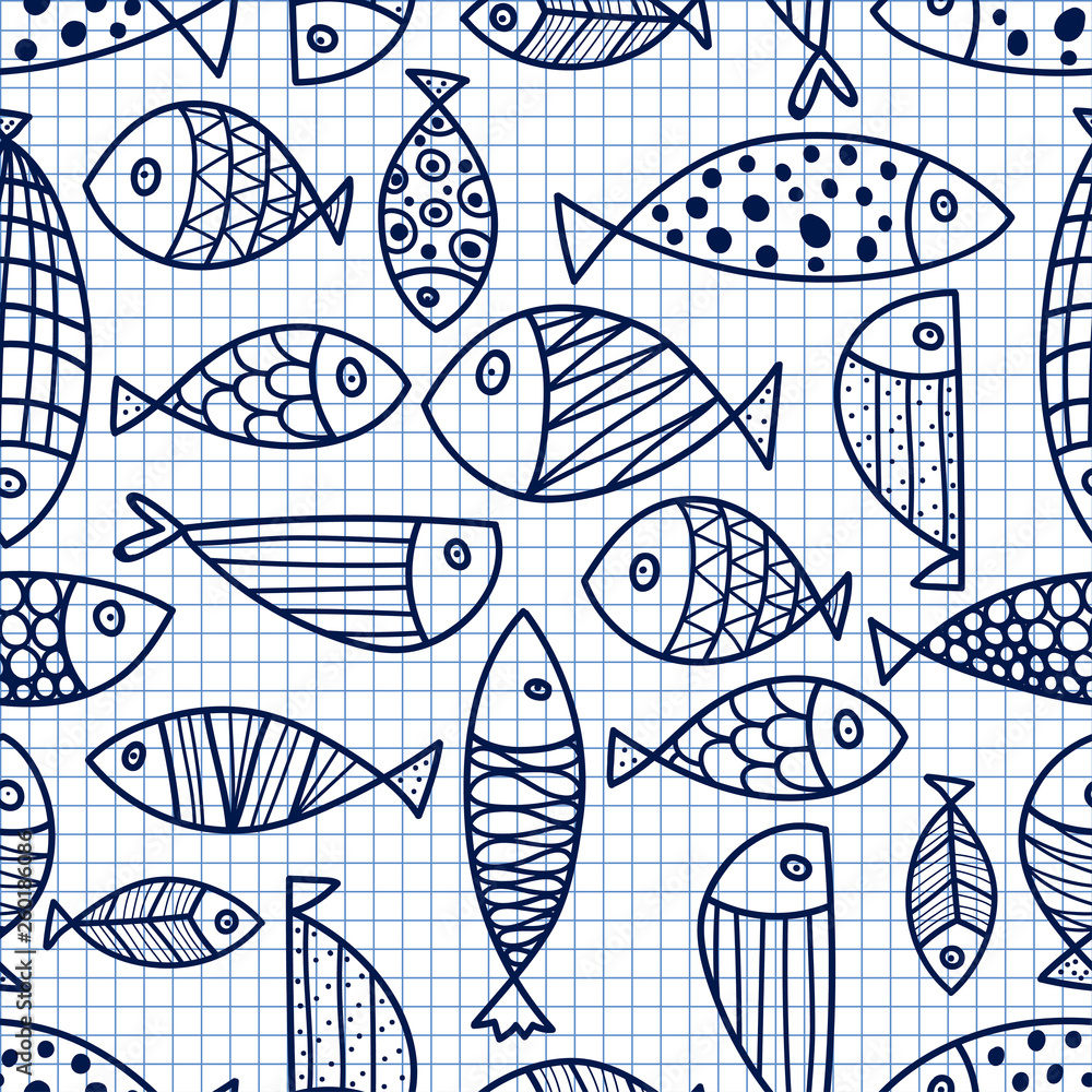 custom made wallpaper toronto digitalFish. Cute vector line seamless pattern on the square background. Can be used for wallpaper, textile, invitation card, wrapping, web page background.