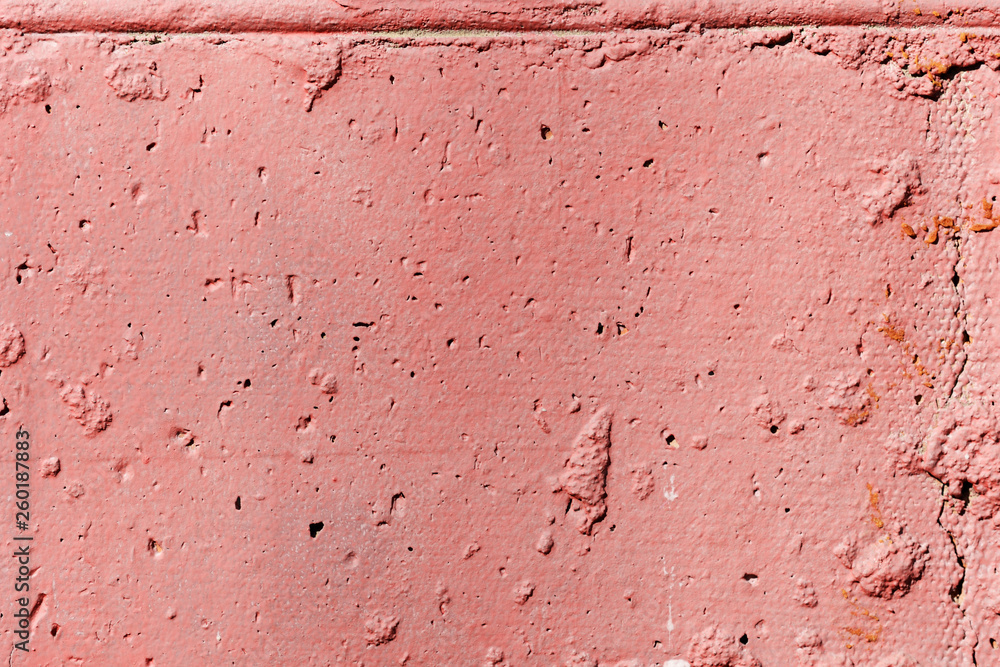 Pink color painted brick wall close up. Brick wall texture background