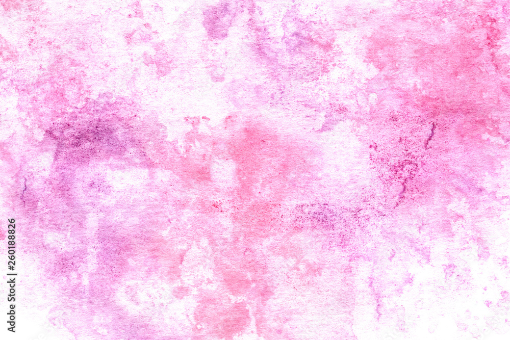 Pink watercolor hand painted abstract background.
