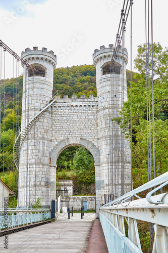 Big old bridge in the mountains in France photo