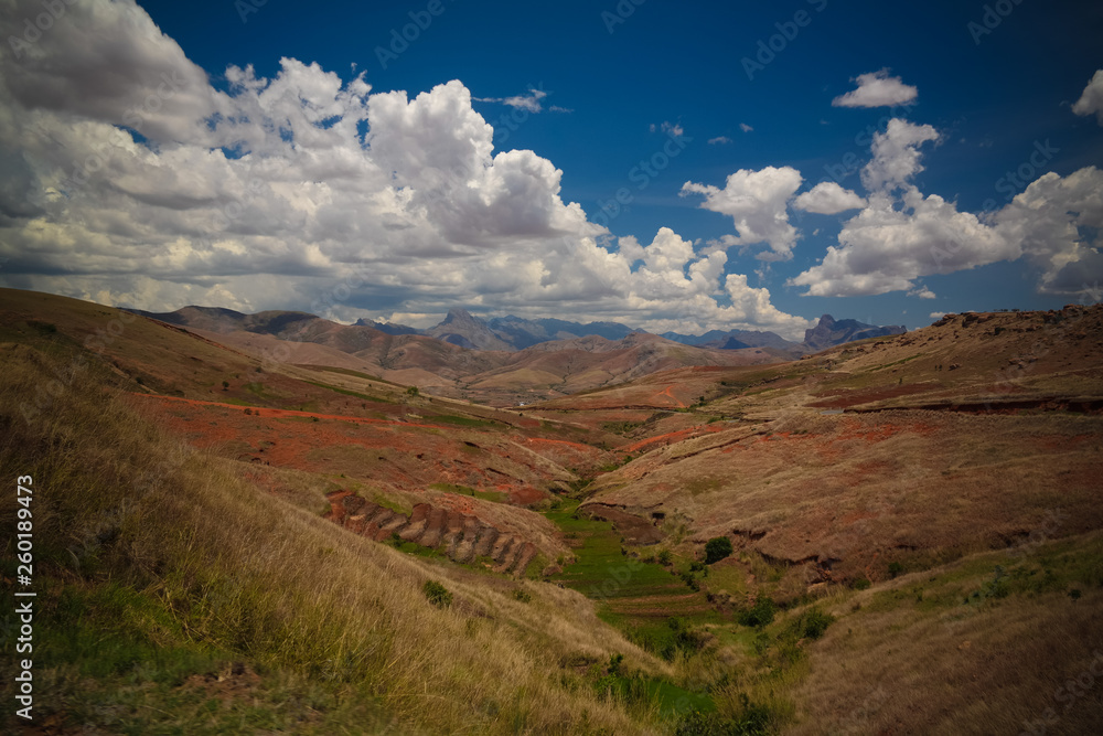 Landscape to Andringitra mountain range, Ihosy, Madagascar