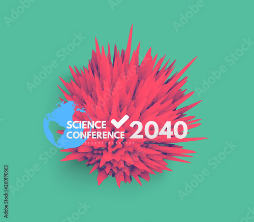 Science conference. Can be used for online courses, master class, seminar, presentation, webinar or lecture. Vector illustration for banner, poster, flyer and magazine page.